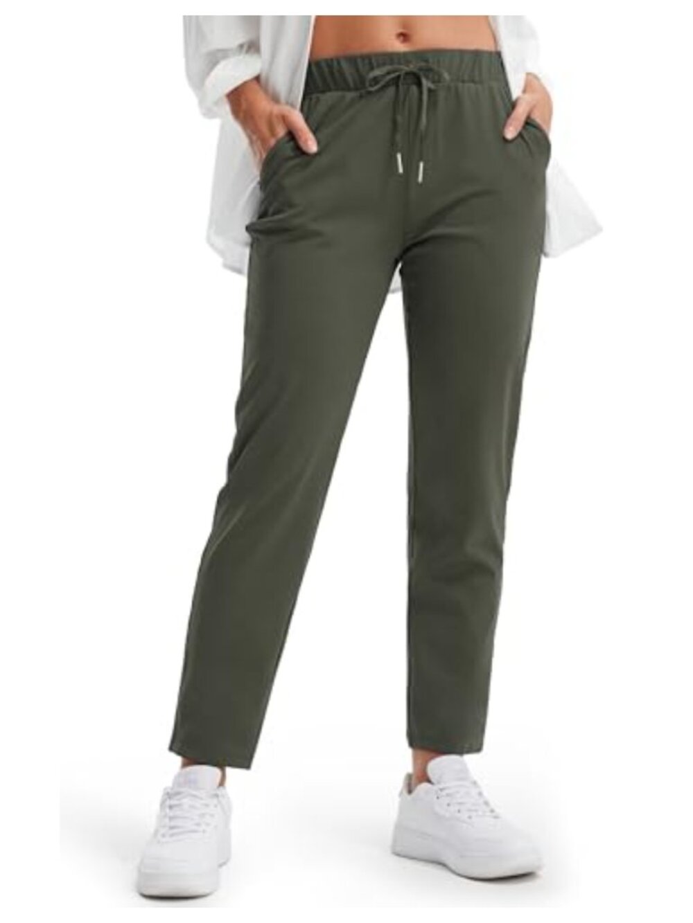 Women's 4-Way Stretch Joggers Pants 7/8 Length with Pockets